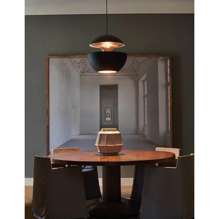 Black and Copper Aluminum Pendant Light, 18" Diameter