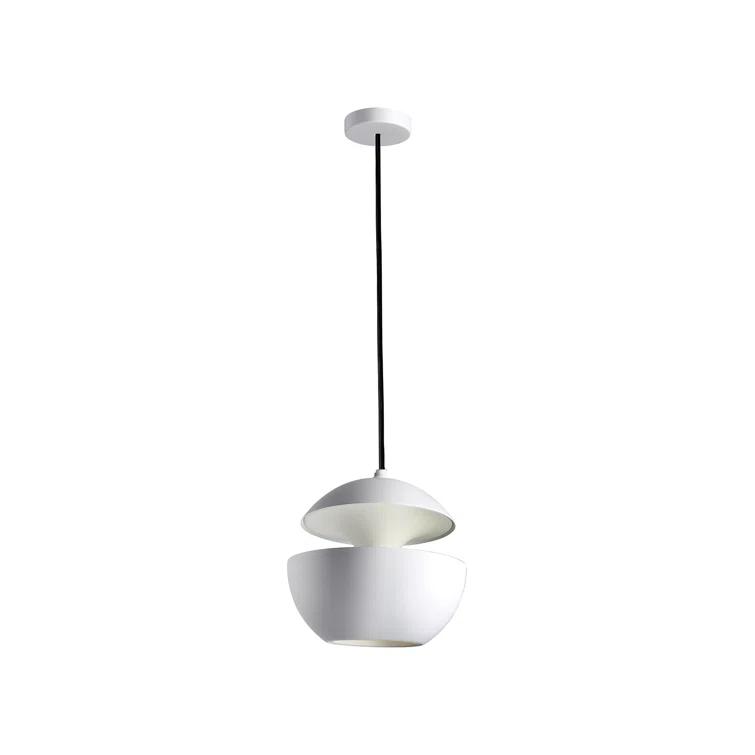 Bertrand Balas Inspired White Aluminum Sun Pendant, 6.89" LED Light