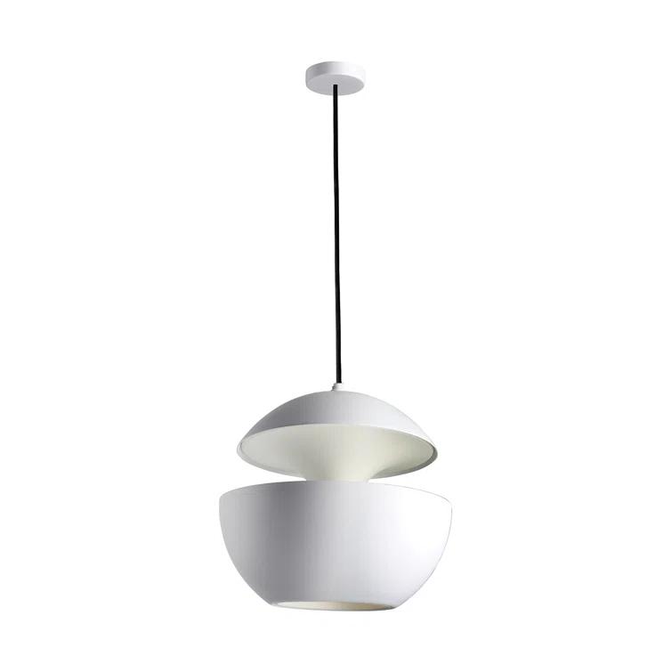 Large White Aluminum Pendant Light with LED