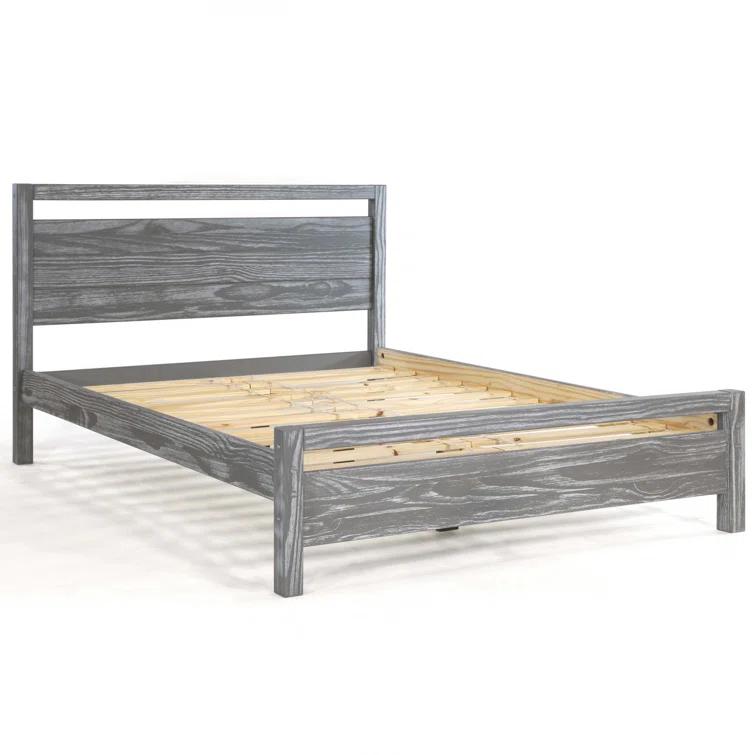 Loft Solid Wood Panel Bed