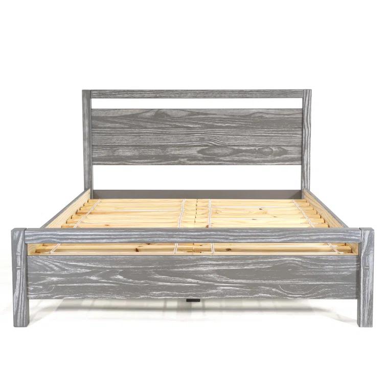 Loft Solid Wood Panel Bed