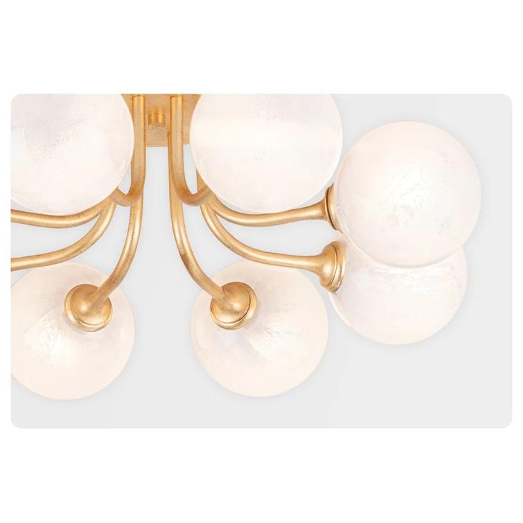 Keller Semi-Flush Mount Light - Brass / 8 Light