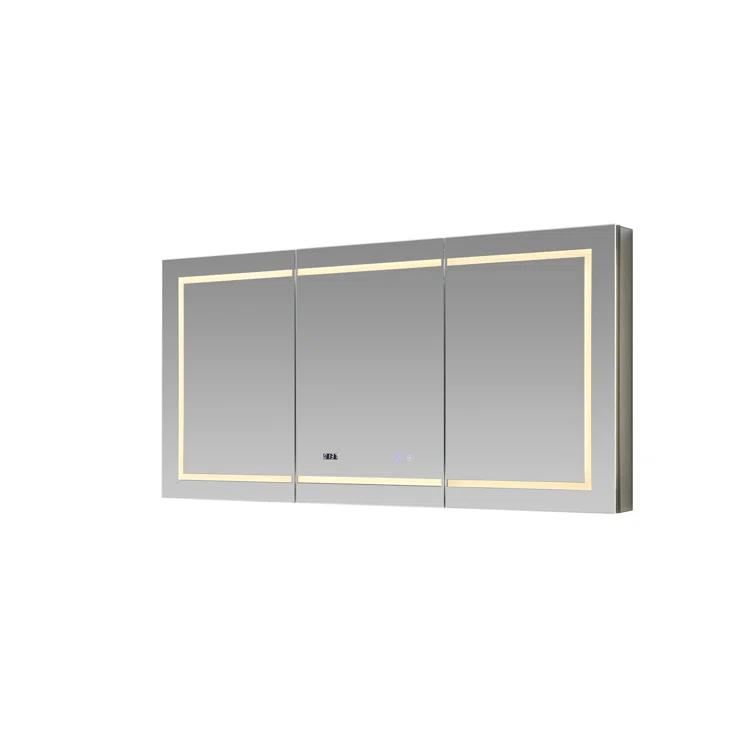 AQUADOM Signature Royale LED Medicine Cabinet, Defogger, LED 3X Makeup Mirror, Electrical Outlets