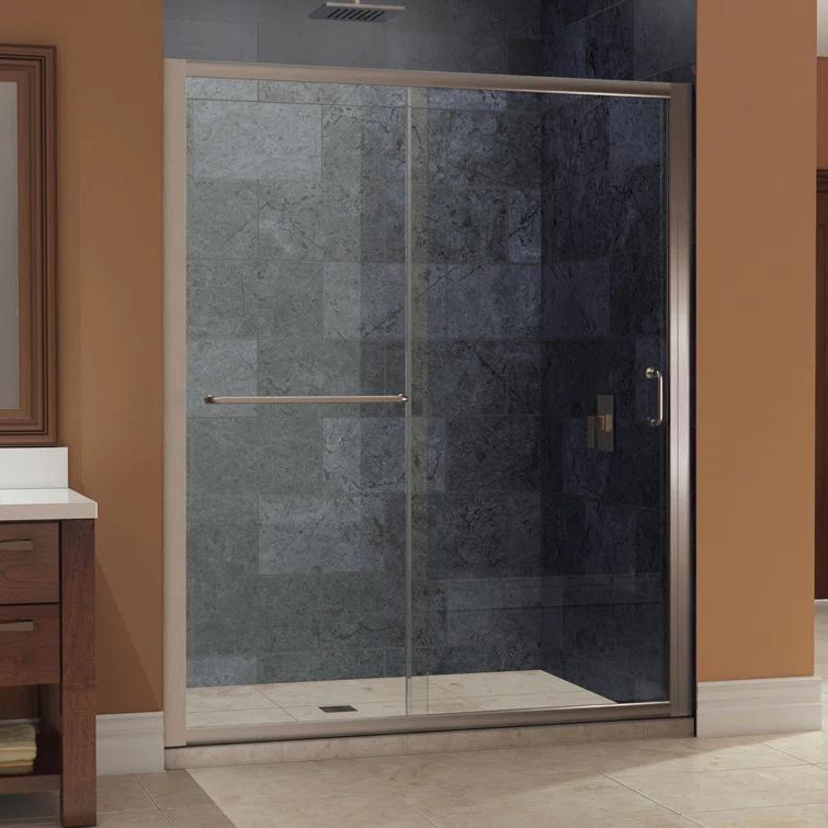 Infinity-Z 60" W x 72" H Single Sliding Frameless Shower Door