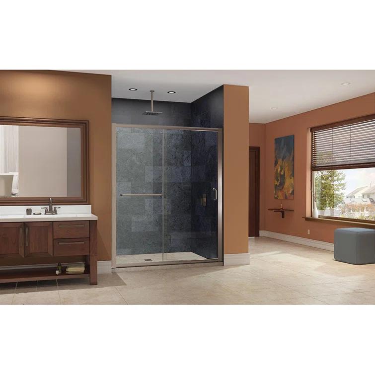 Infinity-Z 60" W x 72" H Single Sliding Frameless Shower Door