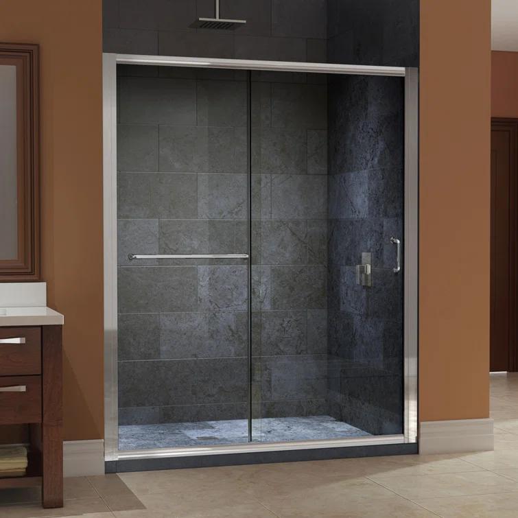 Infinity-Z 60" W x 72" H Single Sliding Frameless Shower Door