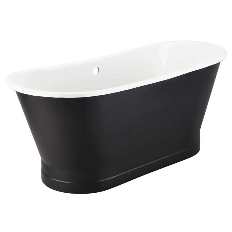 67" Kateryn Cast Iron Freestanding Bateau Tub
