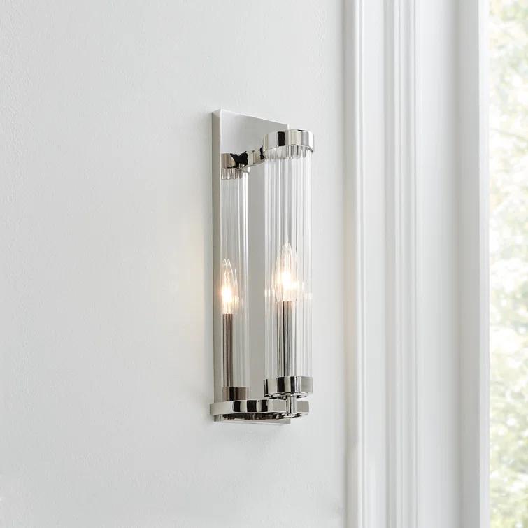 Everly Quinn Steel Corner Wall Light