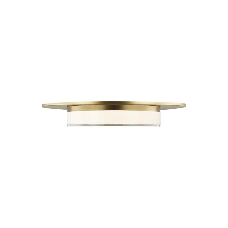 Sen Modern Natural Brass 17" LED Flush Mount with Pressed Glass