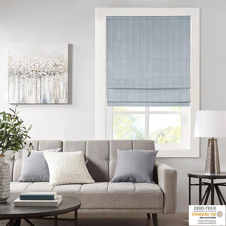Galen Basketweave Cordless Room Darkening Single Roman Shade
