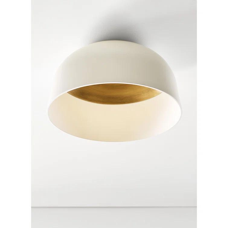 Foundry 14.4" Matte White Aluminum LED Bowl Flush Mount