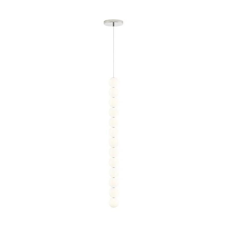 Polished Nickel Glass LED Indoor/Outdoor Globe Pendant Light