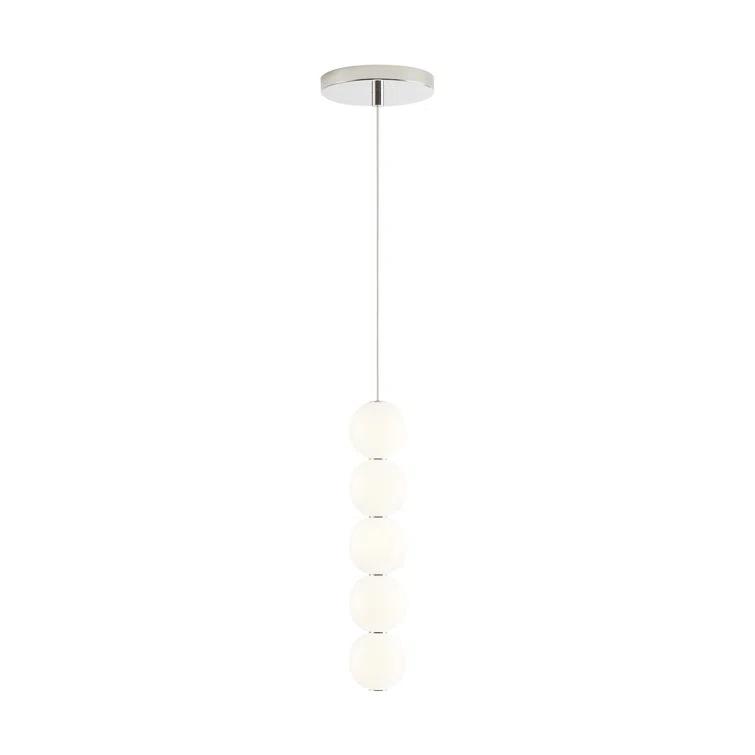 Orbet Polished Nickel LED Globe Pendant with Milk Glass Orbs