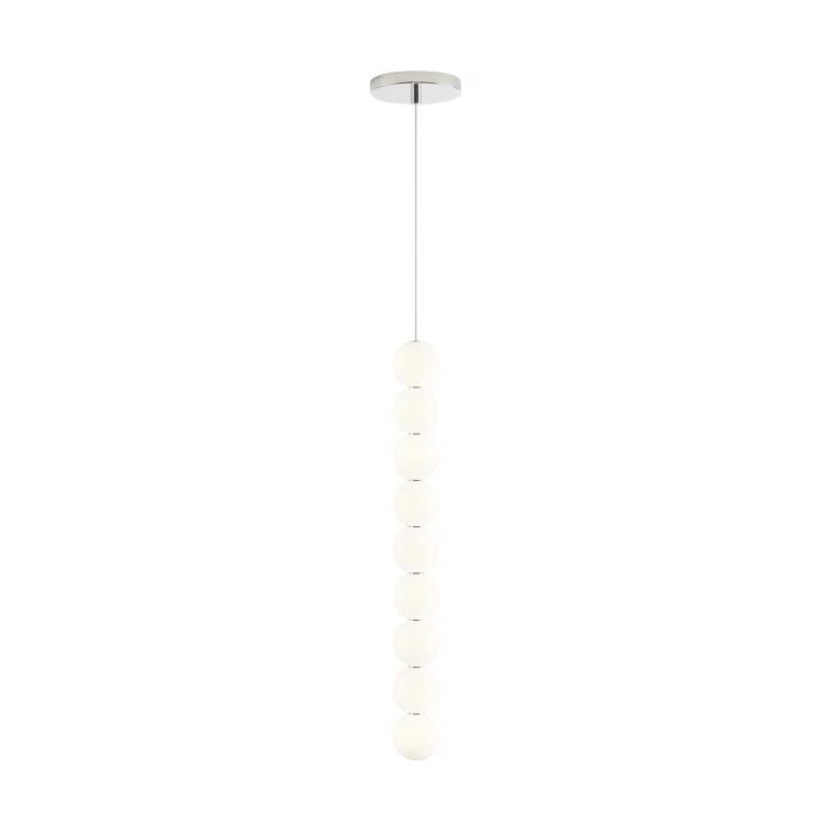 Polished Nickel Glass LED Globe Pendant Light