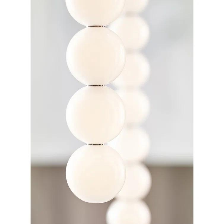Polished Nickel Glass LED Globe Pendant Light