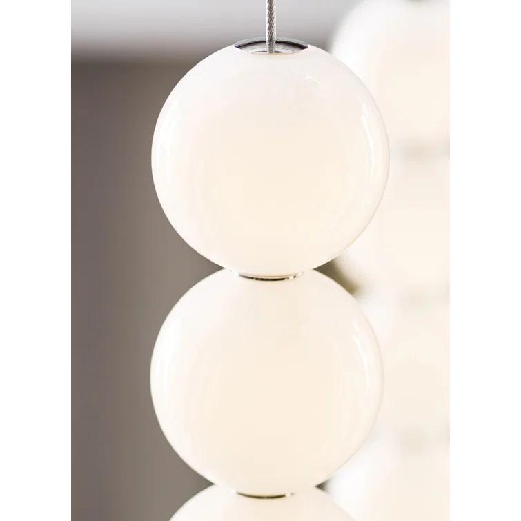 Polished Nickel Glass LED Globe Pendant Light