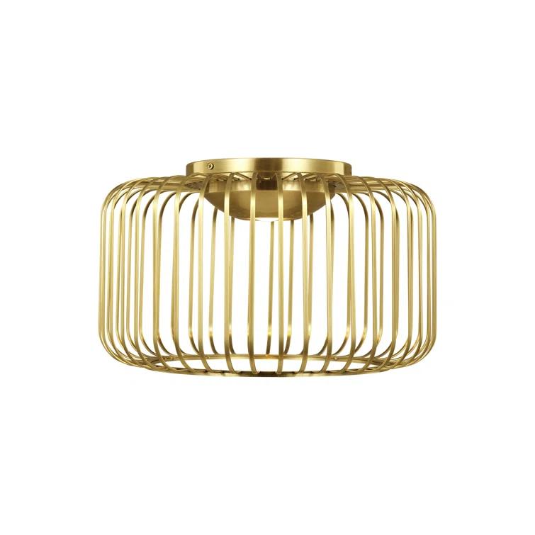 Kai Modern LED Flush Mount in Plated Brass - Indoor/Outdoor Compatible