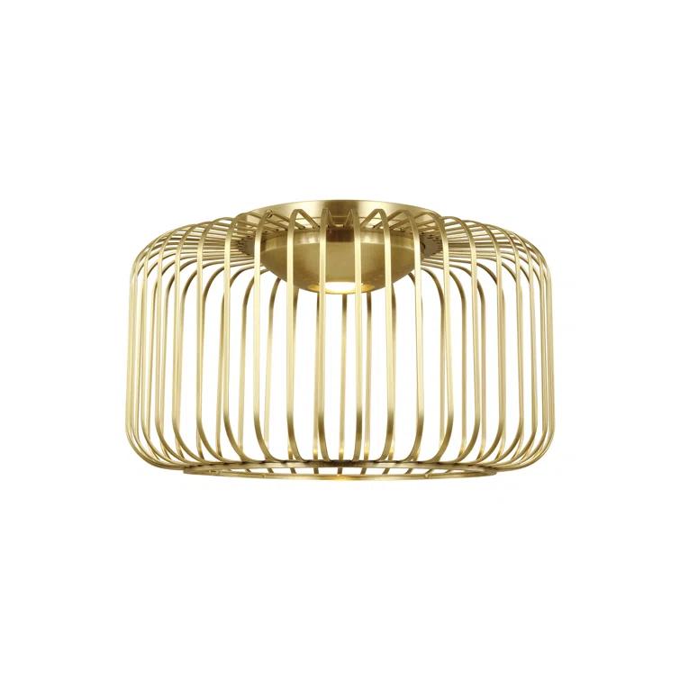 Kai Modern LED Flush Mount in Plated Brass - Indoor/Outdoor Compatible