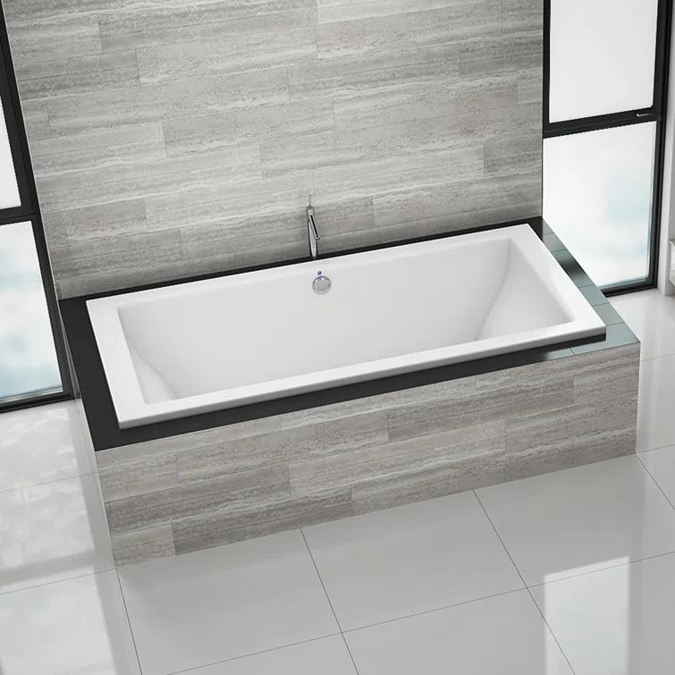 Naples 72" x 36" Drop In Soaking Acrylic Bathtub