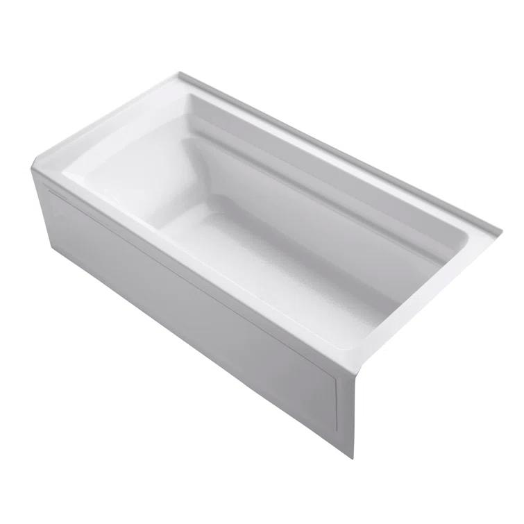 72" x 36" Acrylic Alcove Soaking Bathtub with Comfort Depth