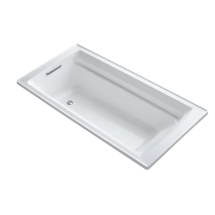 72" x 36" Acrylic Alcove Soaking Bathtub with Comfort Depth