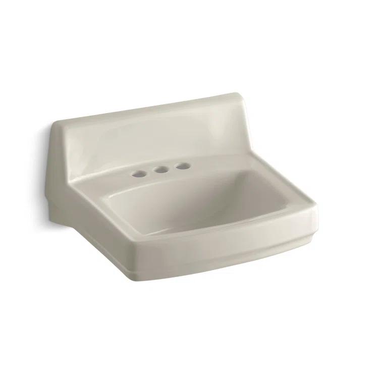 Greenwich Vitreous China Rectangular Wall Mount Bathroom Sink with Overflow