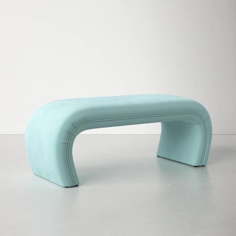 TOV Furniture Kenya Bright Blue Velvet Bench
