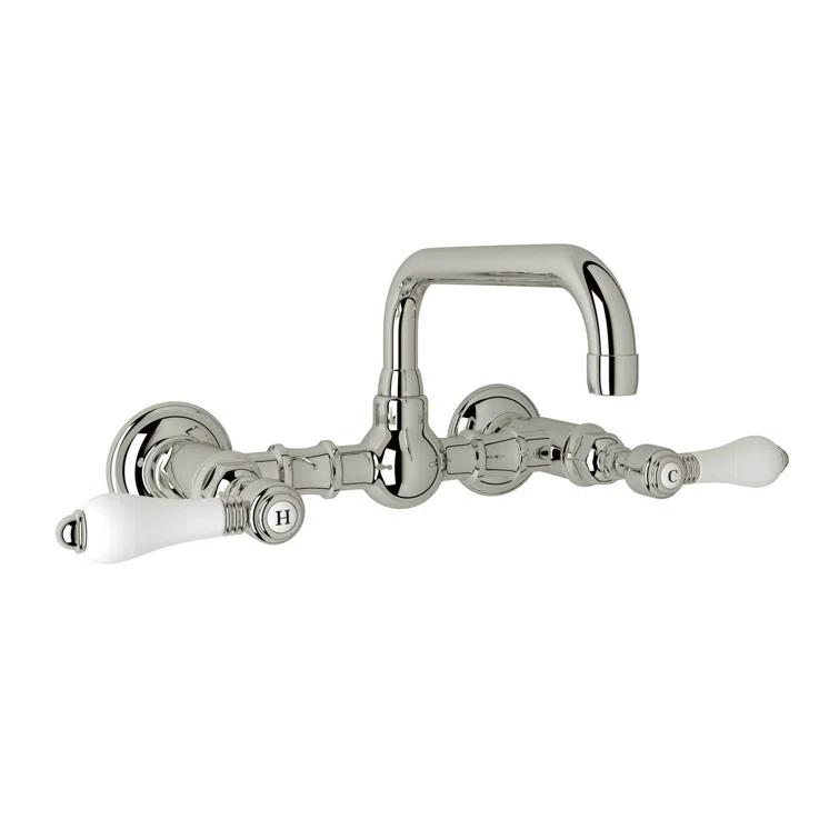 Acqui Wall Mount Bridge Lavatory Faucet With U-Spout