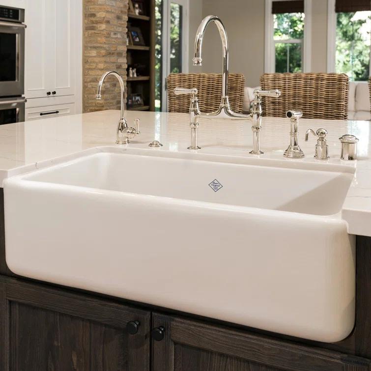 Lancaster 36" Single Bowl Farmhouse Apron Front Fireclay Kitchen Sink