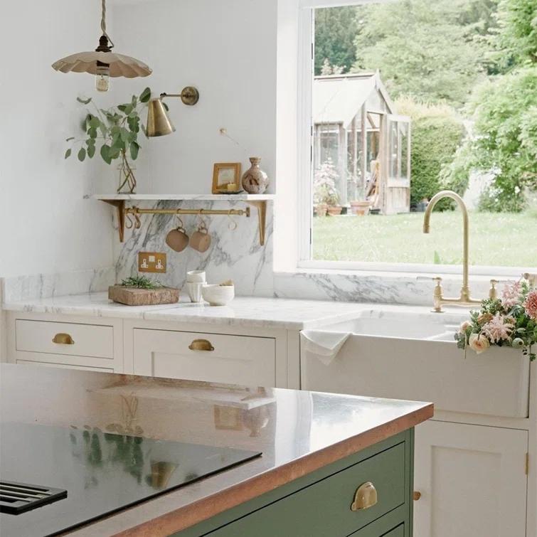 Shaws RC4019WH Lancaster 40" Double Bowl Farmhouse Apron Front Fireclay Kitchen Sink