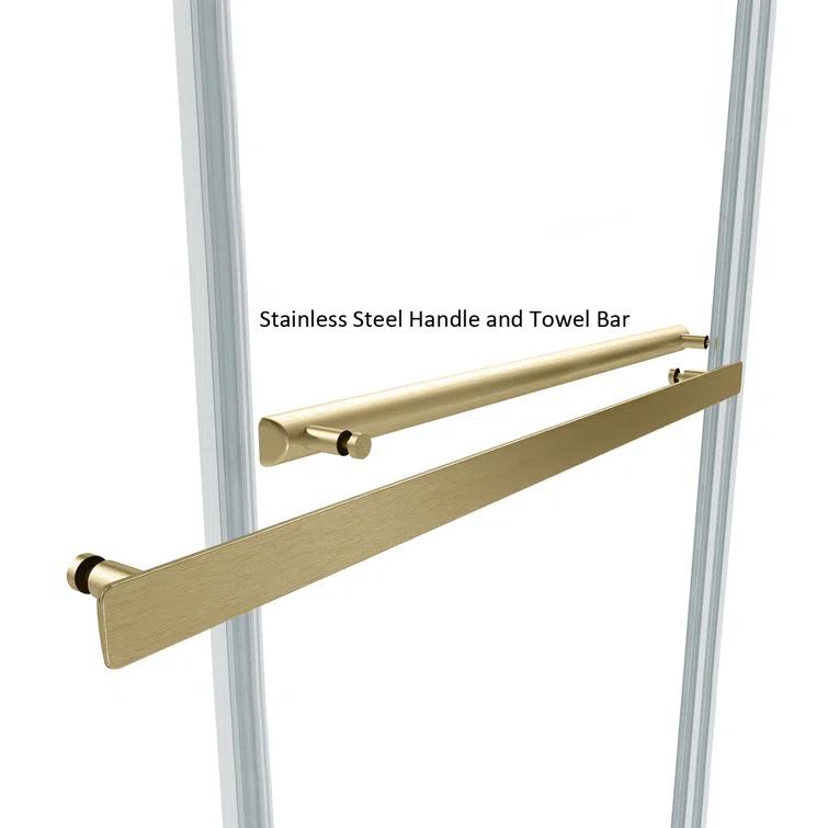 Spezia 48.6'' W 76'' H Semi-Frameless Rectangle Reversible Shower Enclosure