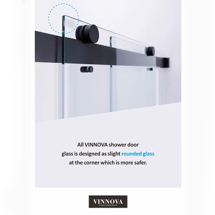 Spezia 48.6'' W 76'' H Semi-Frameless Rectangle Reversible Shower Enclosure