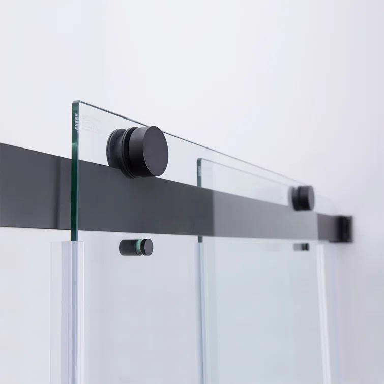 Spezia 52 - 56" W x 76" H Double Sliding Semi- Frameless Shower Door