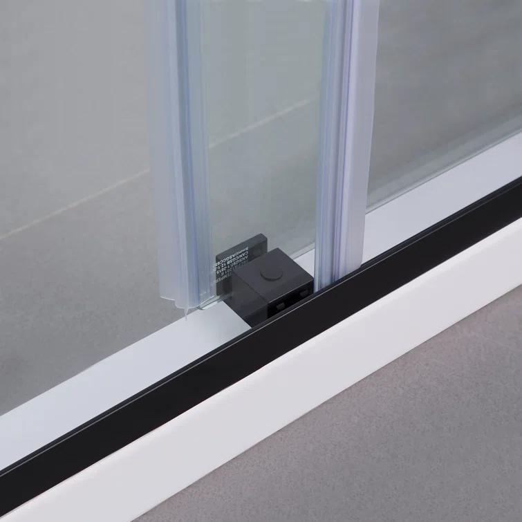 Spezia 52 - 56" W x 76" H Double Sliding Semi- Frameless Shower Door