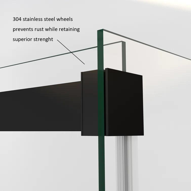 Spezia 52 - 56" W x 76" H Double Sliding Semi- Frameless Shower Door