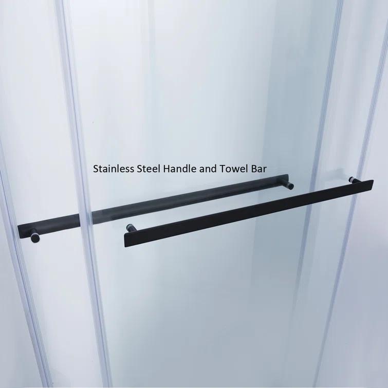 Spezia 52 - 56" W x 76" H Double Sliding Semi- Frameless Shower Door