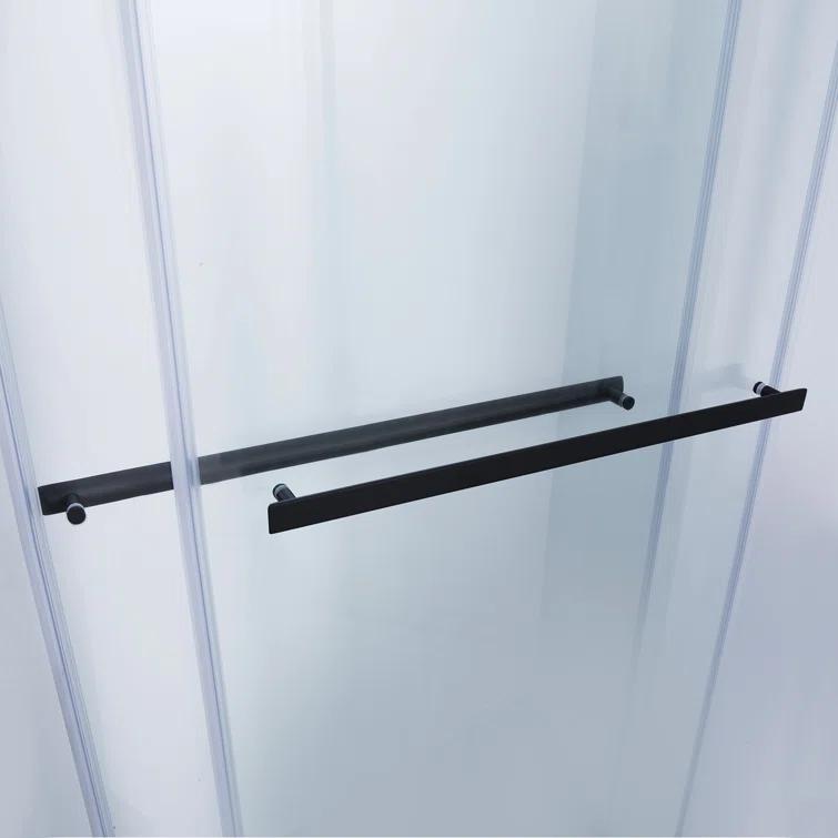 Spezia 52 - 56" W x 76" H Double Sliding Semi- Frameless Shower Door