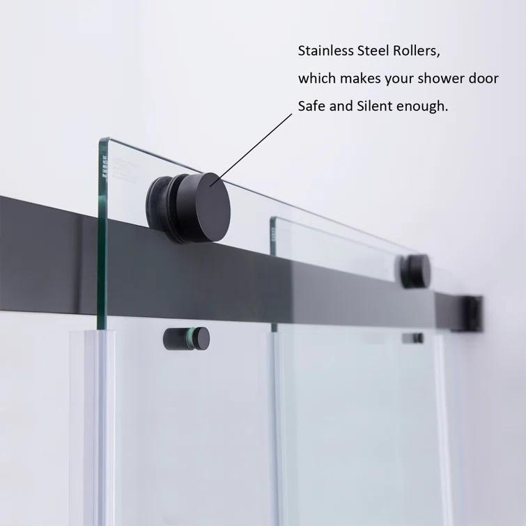 Spezia 52 - 56" W x 76" H Double Sliding Semi- Frameless Shower Door