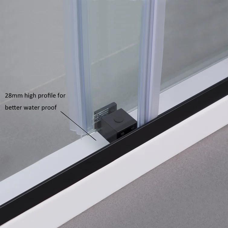 Spezia 52 - 56" W x 76" H Double Sliding Semi- Frameless Shower Door