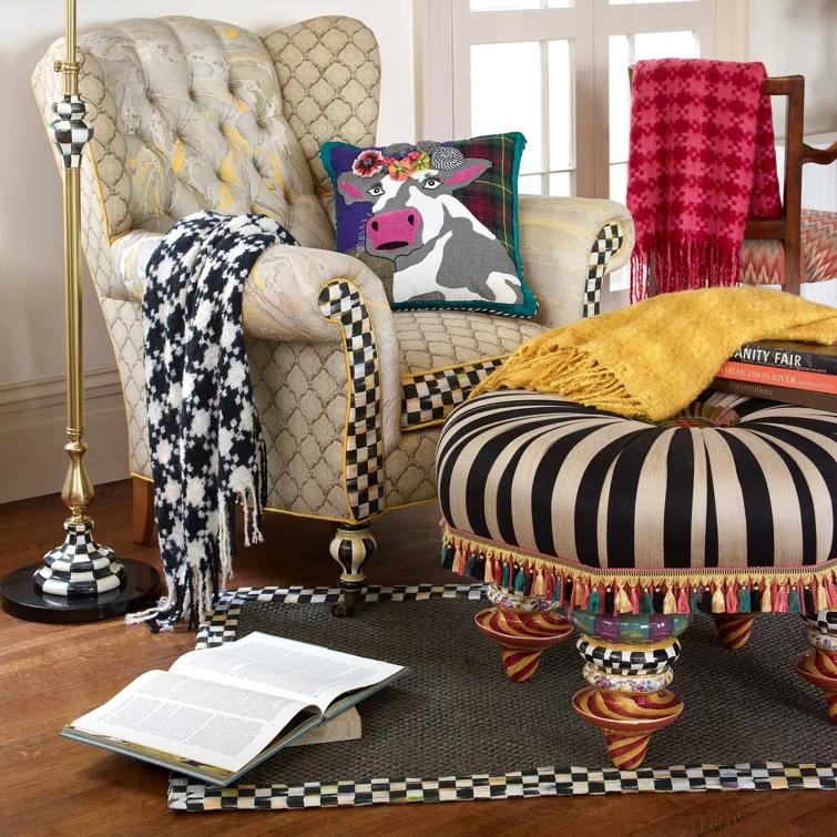MacKenzie-Childs Frida Cowlo Throw Pillow