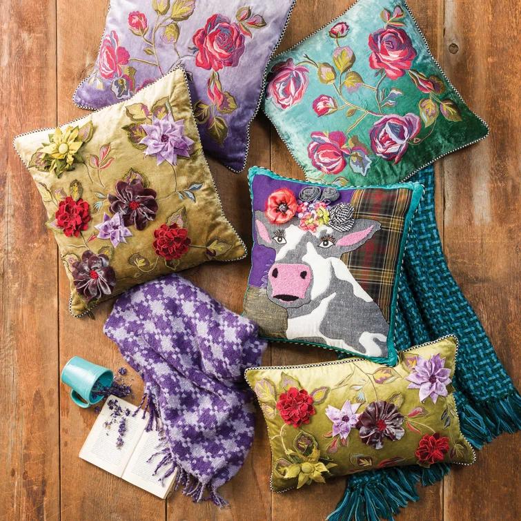 MacKenzie-Childs Frida Cowlo Throw Pillow