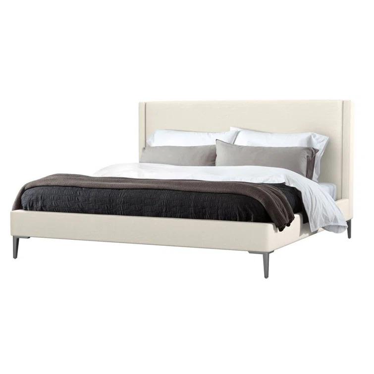 Izzy Upholstered Metal Platform Bed
