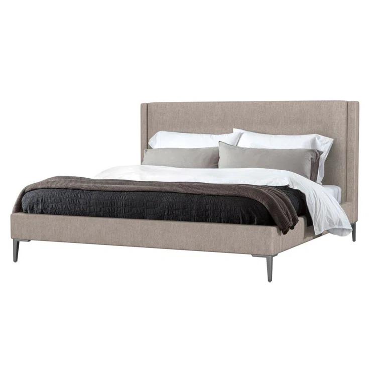 Izzy Upholstered Metal Platform Bed