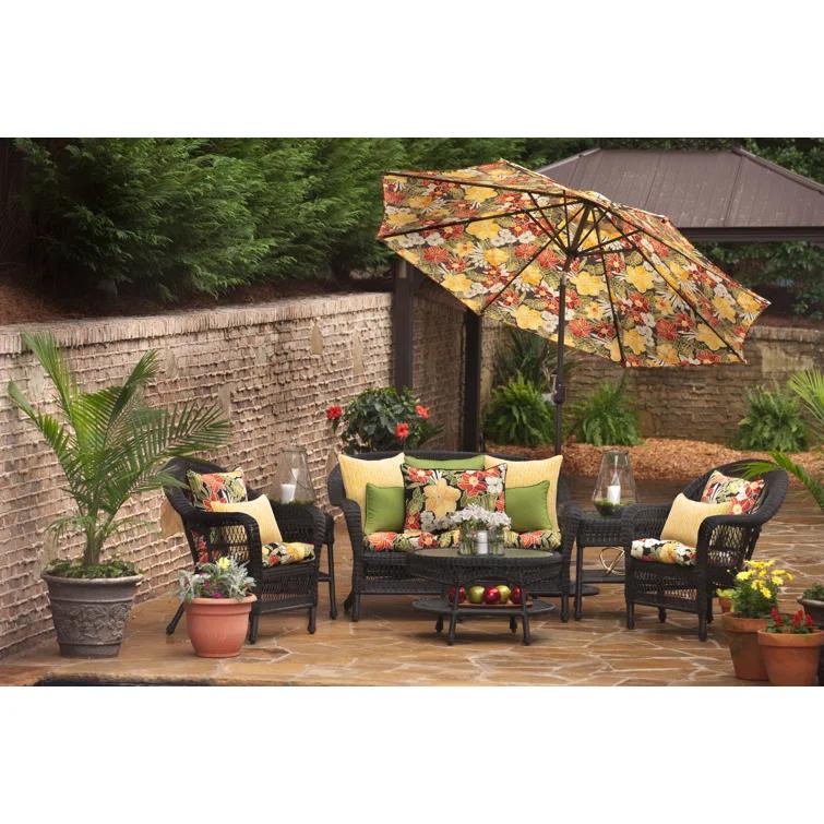 Pillow Perfect Clemens Noir Floral Indoor/Outdoor Reversible Throw Pillow (Set of 2)