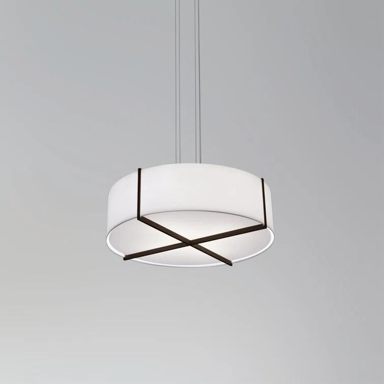 Plura 2 - Light Wood Dimmable Drum Chandelier