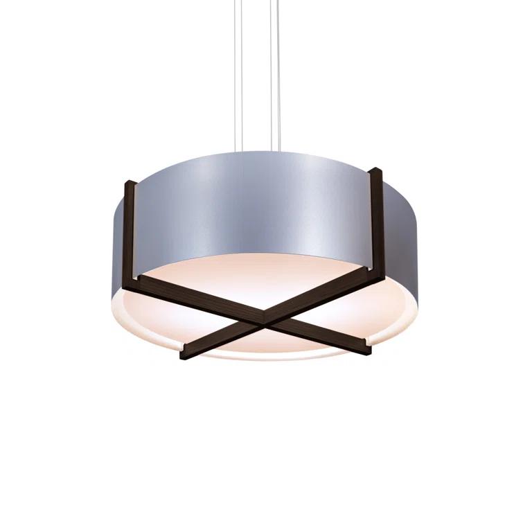 Plura 2 - Light Wood Dimmable Drum Chandelier