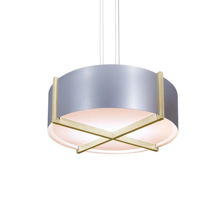 Plura 2 - Light Wood Dimmable Drum Chandelier