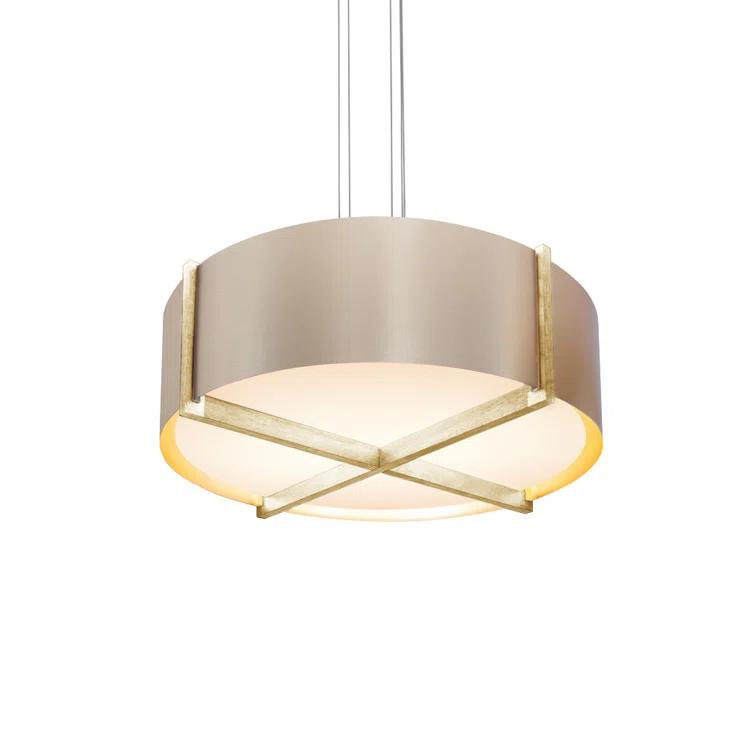 Plura 2 - Light Wood Dimmable Drum Chandelier