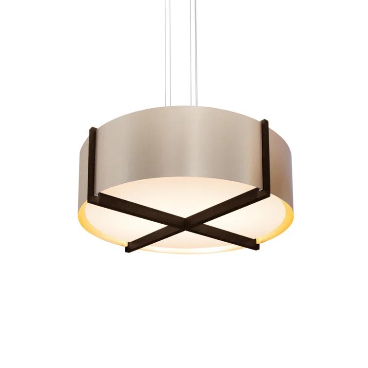 Plura 2 - Light Wood Dimmable Drum Chandelier