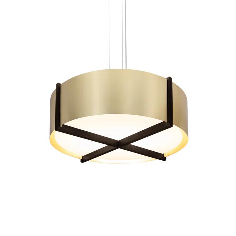 Plura 2 - Light Wood Dimmable Drum Chandelier